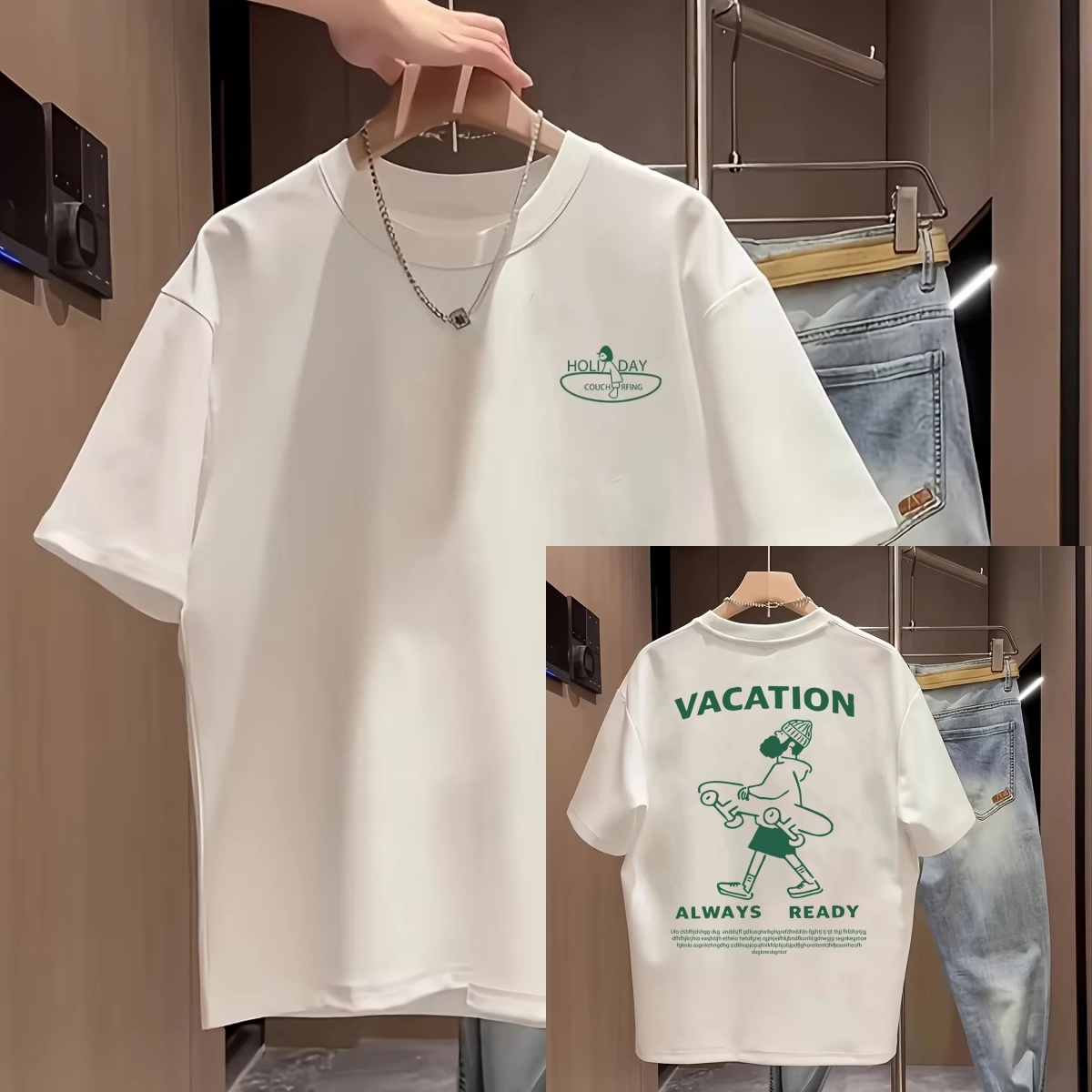 Streetwear Brand Slogans - تي شيرت أبيض مطبوع عليه شعار