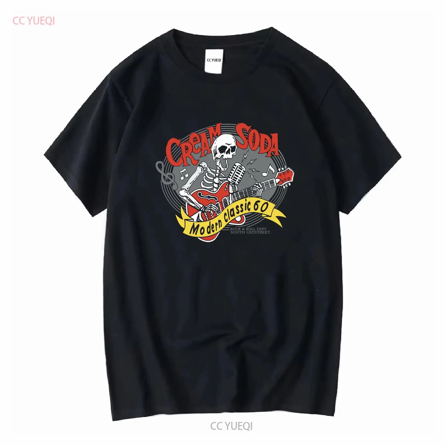 Streetwear Brand - كريم الصودا روك رول تي شيرت