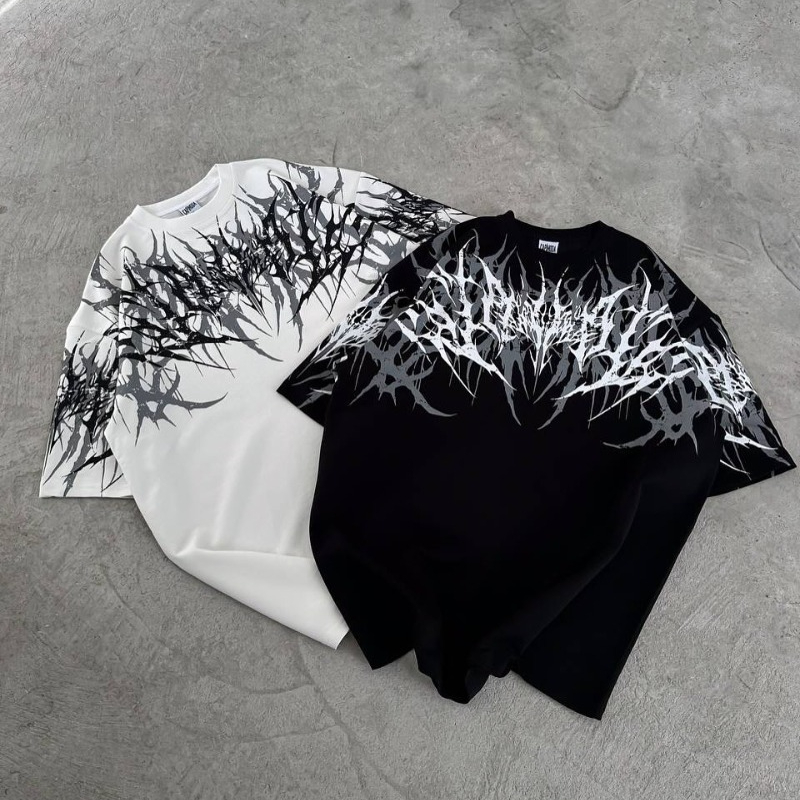 تي شيرت كبير الحجم للجنسين من  - مراجعة Streetwear Brand Font وسعره