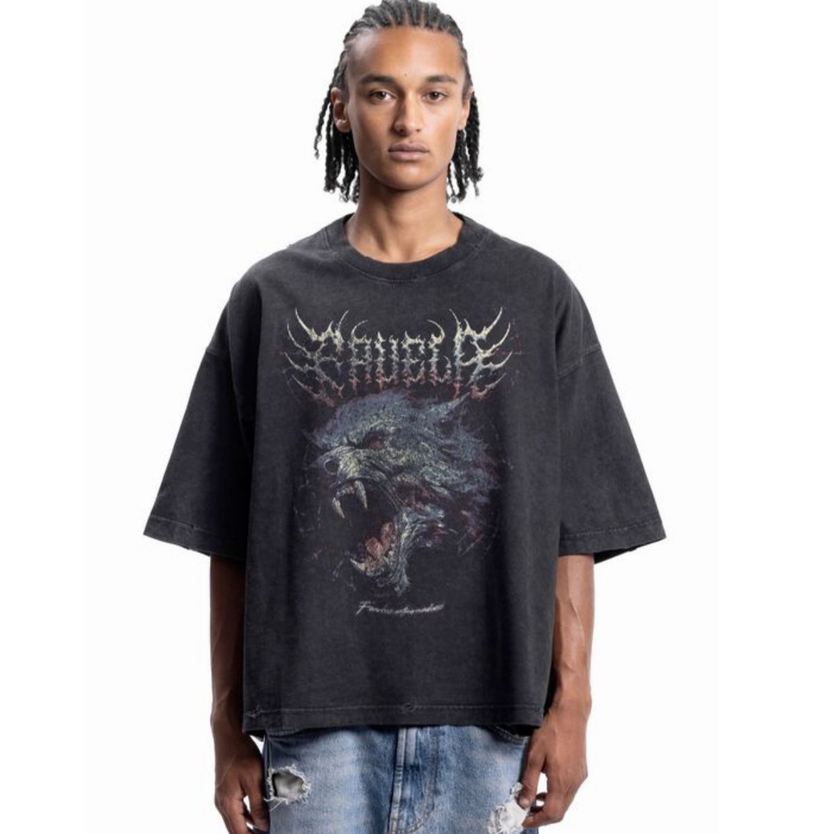 تي شيرت قطني بطباعة معدنية على - مراجعة Streetwear Brand Font وسعره